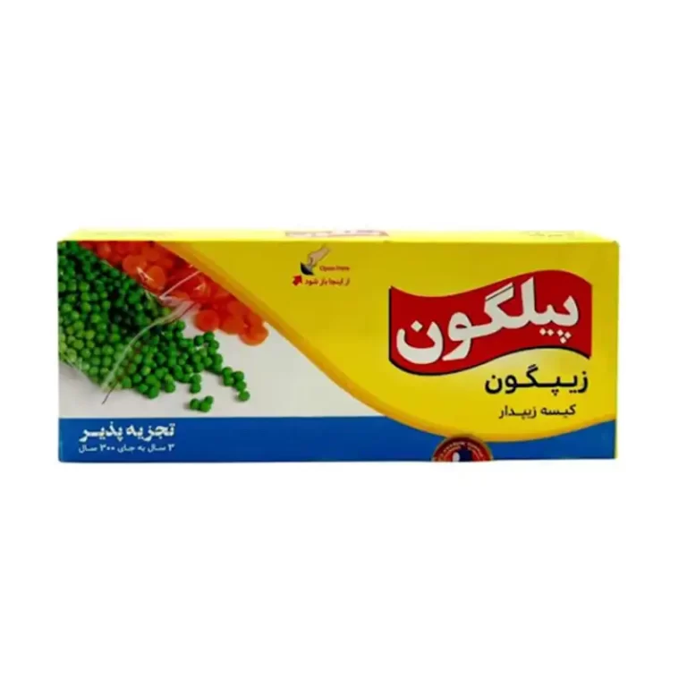 پیلگون کیسه فریزر زیپ دار اسلایدر متوسط 25*20 س 20 ع